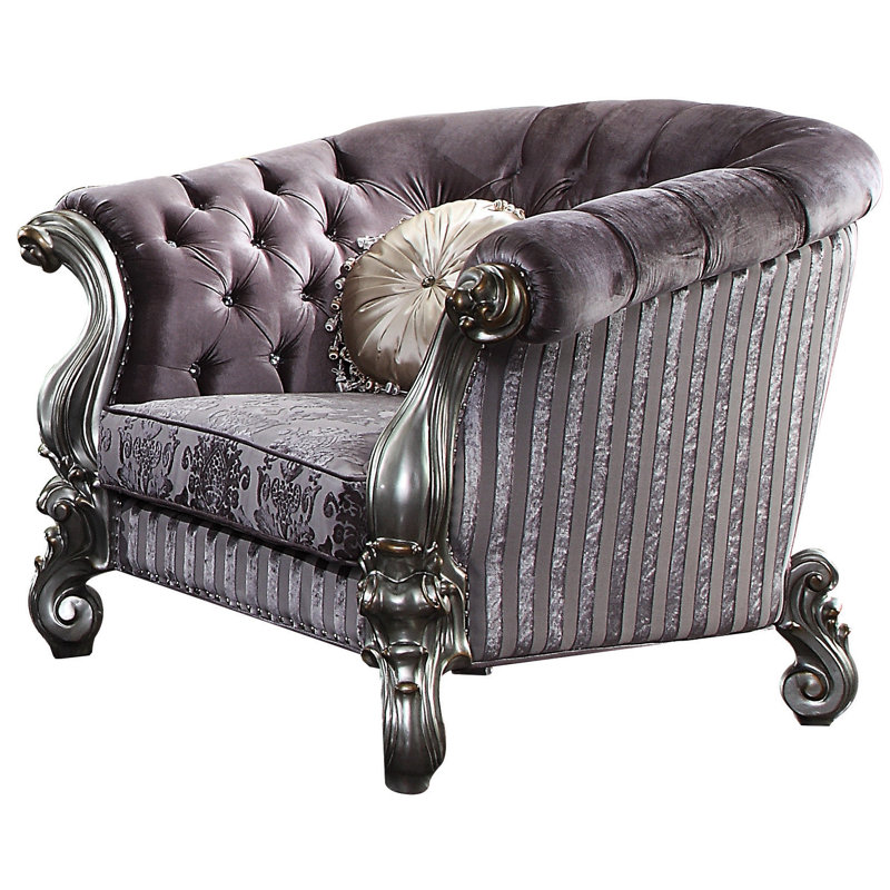 Astoria Grand Holford Velvet Upholstered Tufted Chair and a Half Wayfair